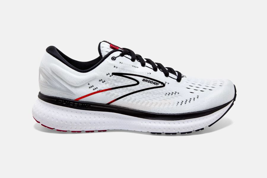 Brooks Men's Glycerin 19 Road Running Shoes White/Black/Red ( LDCJT5274 )